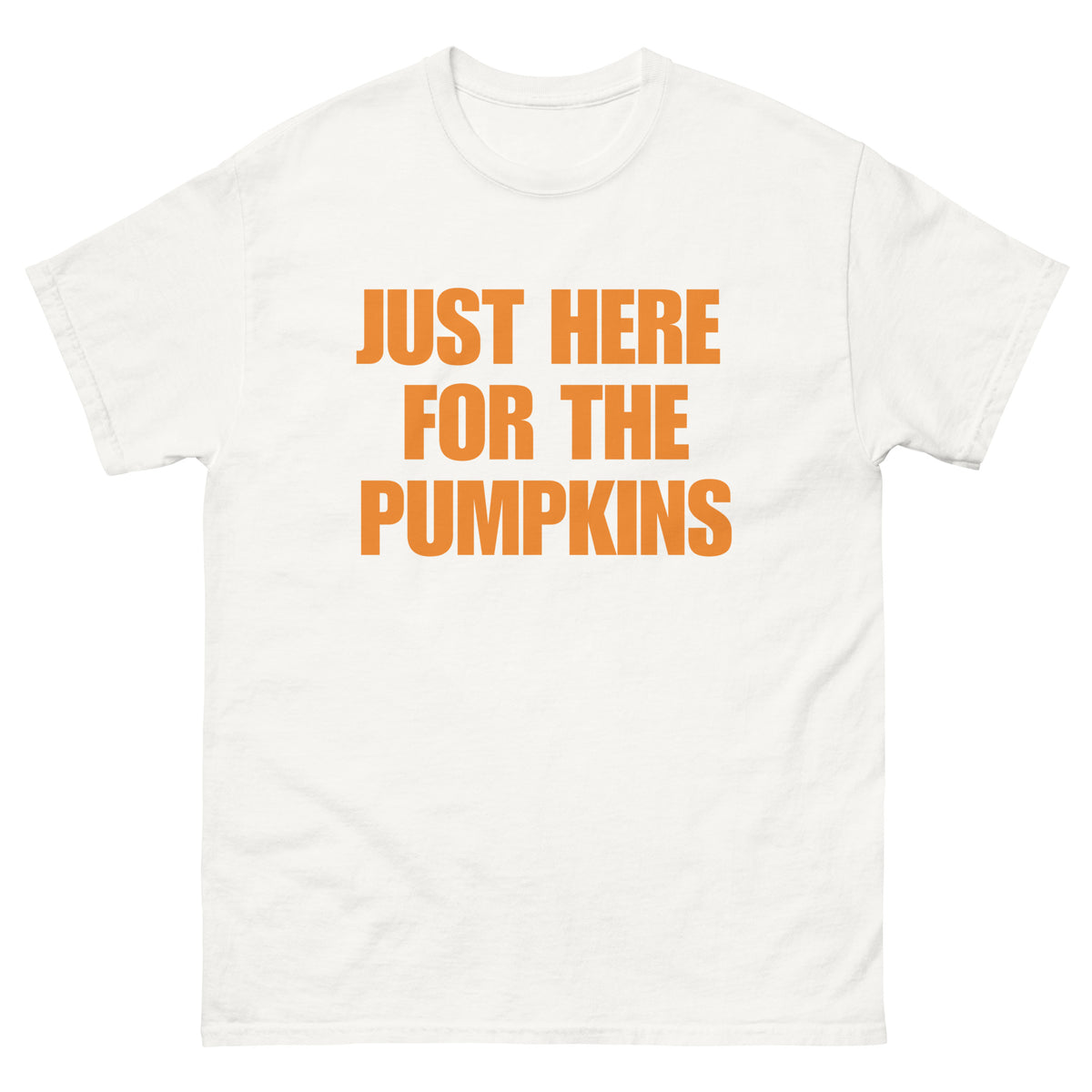 Just Here for the Pumpkins Halloween t-shirt in white